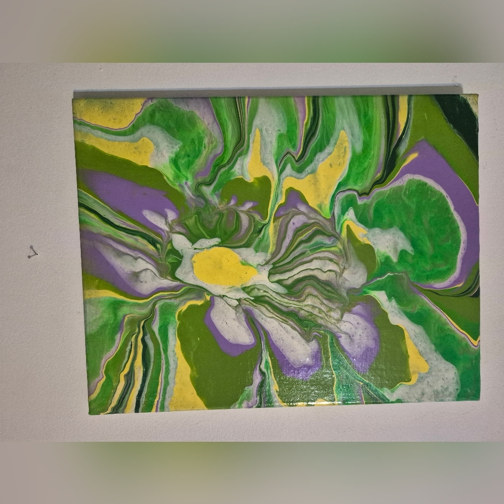 Abstract Green and Purple Canvas Art